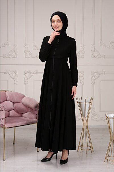 KMKkombin عباية نسائية بشريط خصر واسع