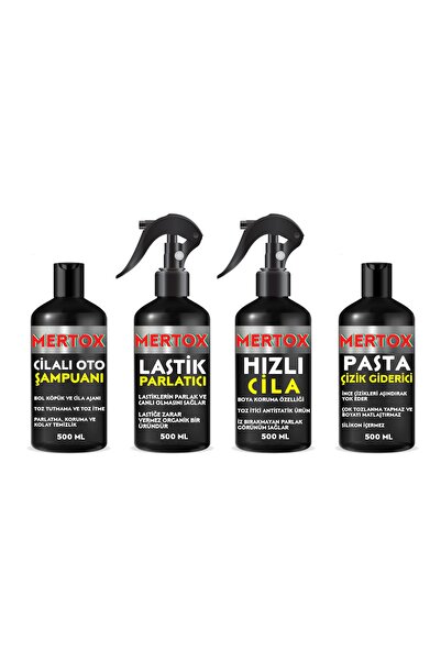 MERTOX Oto Otomobil Araç Araba Temizlik Seti Ürünleri Şampuan Torpido Parlatı...