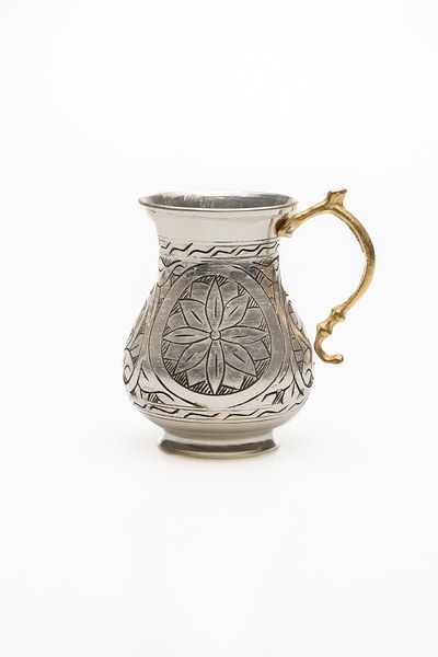 DMT COPPER HOME Dmt Gaziantep Copper Hand Embroidered 3 Piece Water & Buttermilk Cup Set Cup Soft Drink Set 1mm