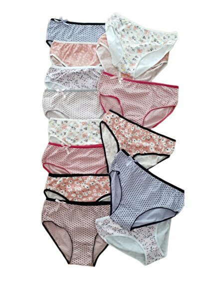 Açık Butik Γυναικεία Σλιπ Bato Βαμβακερά Μικτά Σχέδια 12 Τεμαχίων