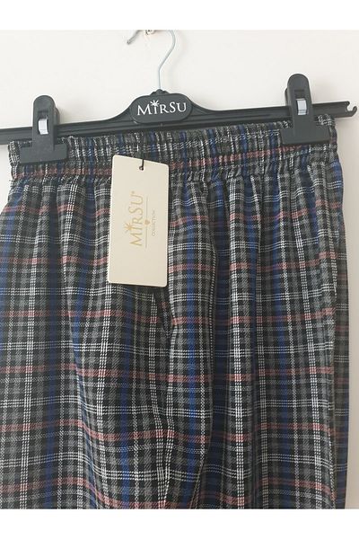 GGMM Women's Elastic Waist Trousers Plaid