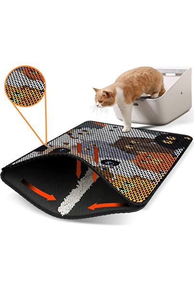 eryatex Renkli Desenli Elekli Kedi Tuvaleti Önü Kum Paspası Kum Toprak Toparl...