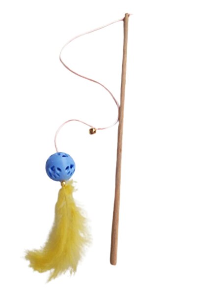Be Cat Cat Fishing Rod with Pompoms, Bells and Feathers