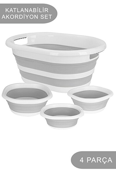 Poomy Складаний кошик для білизни 4 шт. 3 розміри, що складається, Badya