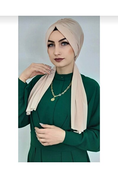 Ayselcehobi تصميم غطاء رأس شال بيج برباط