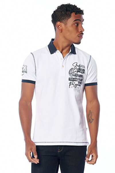 Galvanni Erkek Beyaz Polo Tişört - Cakır