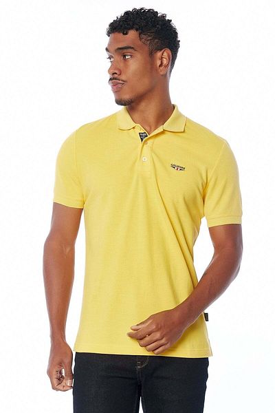 Galvanni Men's Yellow Polo T-shirt - Logo Detailed