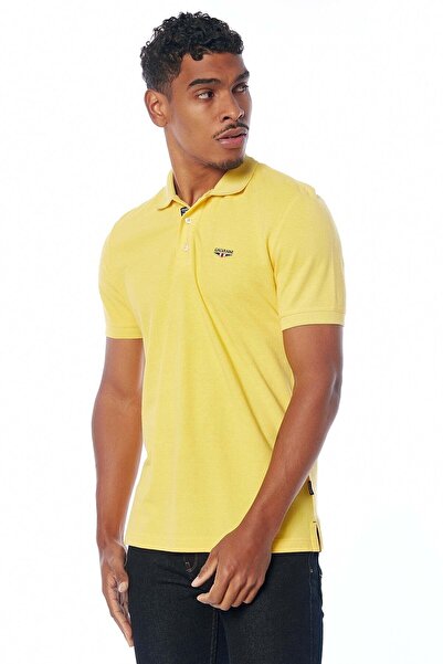 Galvanni Men's Yellow Polo T-shirt - Logo Detailed