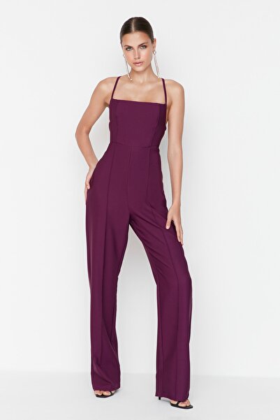 Trendyol Collection Ολόσωμη φόρμα με ανοιχτό μωβ υφασμένη επένδυση TPRSS21TU0115