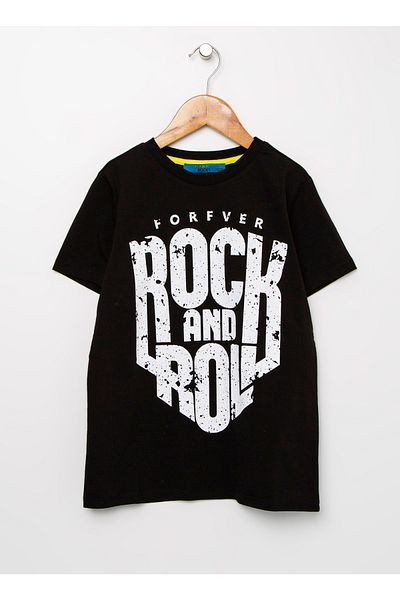 Funky Rocks Boy s Printed Black T shirt Trendyol
