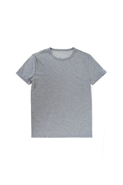 LİMON COMPANY Lemon German Crew Neck Basic Plain Gray Melange Men's T-shirt