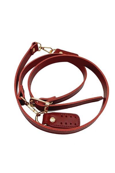 angel çanta aksesuar Real Leather Double Layer Stitched Long Handle Red