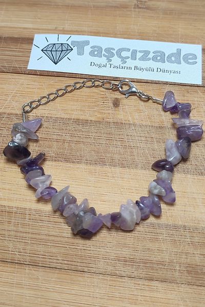 Doğaltaş Amethyst Stone Broken Natural Stone Bracelet