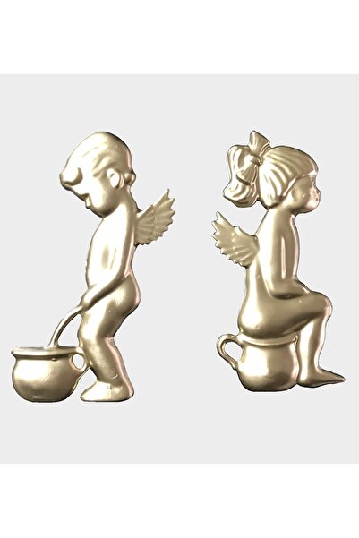 WcArt Wc Tuvalet Işareti (erkek kadın )(gold)