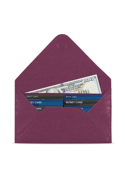 OttoAngelino Otto Angelino Genuine Leather Ultra Thin Rfid Magnetic Protected Letter Wallet - Purple