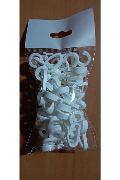 3b üçbey Üçbey Rustic Ring Curtain Clip (40 PCS) White Color Clip