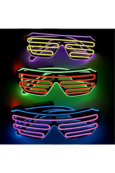 Doppler Çift Renkli Pilli Parti Gözlüğü El Kablolu Yılbaşı Düğün Eğlence Hj-sews02