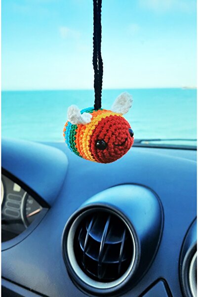 Neşeli Oyuncak Sevimli Arı, Oto Dikiz Aynası Aksesuarı Kadınlar Için Araba Süsü.