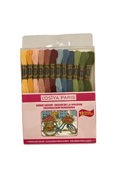 LOSİYA PARİS Muline Iplik(12 Adet) Kanaviçe,etamin,goblen Ipliği %100 Cotton ...