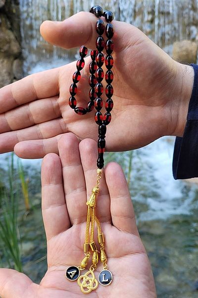 OTTOTESBİH مسبحة حروف - هدية للأب، صندوق مسبحة ومسبحة عنبر