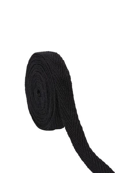 tuhafiyecimiz 1cm Black Narrow Woven Strip Black Herringbone Extrafor 1cm 10meters