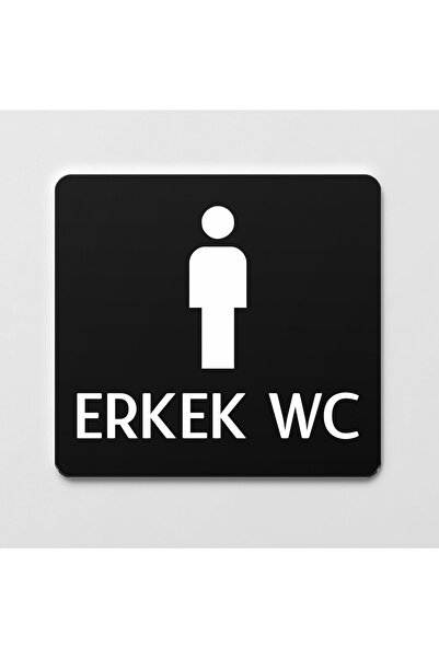 Ofistike Erkek Wc Levhası Ofis Yönlendirme Kapı Isimlik Tuvalet Tabela