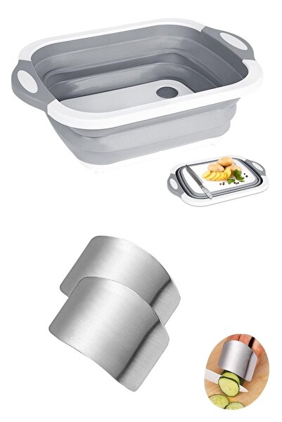 Buffer ® Foldable Chopping Board with Strainer and 2-Piece Fast and Safe Cutting Stainless Steel Apparatus