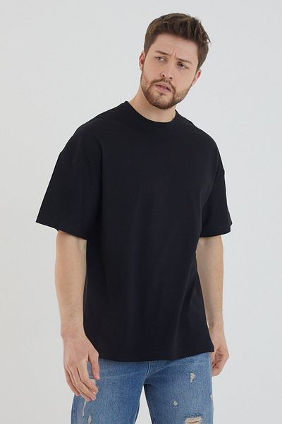 DEEPSENCE Men's Oversize T-shirt Fearless Back Print Black