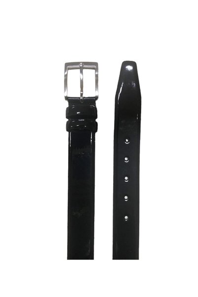 Yage 2-Piece Combination Black Patent Leather 3.5 cm Classic Belt
