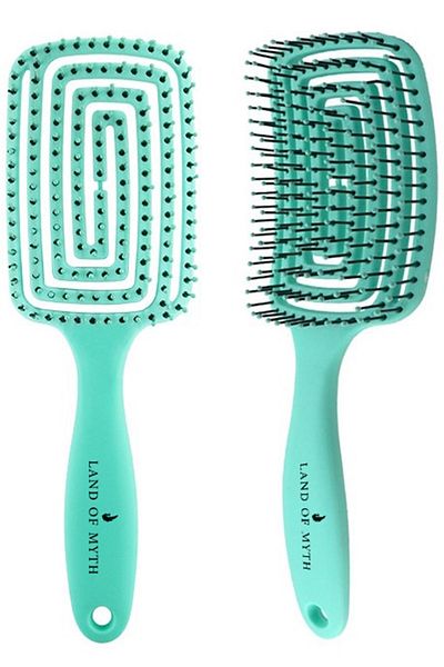 LAND OF MYTH Lom1274 Three-Dimensional Flexible Hair Lightening and Combing Brush, Flexible Pro Brush (turquoise)
