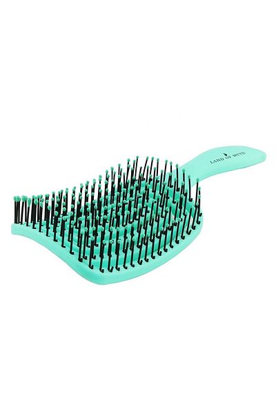 LAND OF MYTH Lom1274 Three-Dimensional Flexible Hair Lightening and Combing Brush, Flexible Pro Brush (turquoise)