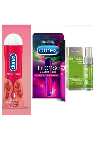 Durex Çilekli Jel+intense Uyarıcı+doc Johnson Proloongingli Sprey