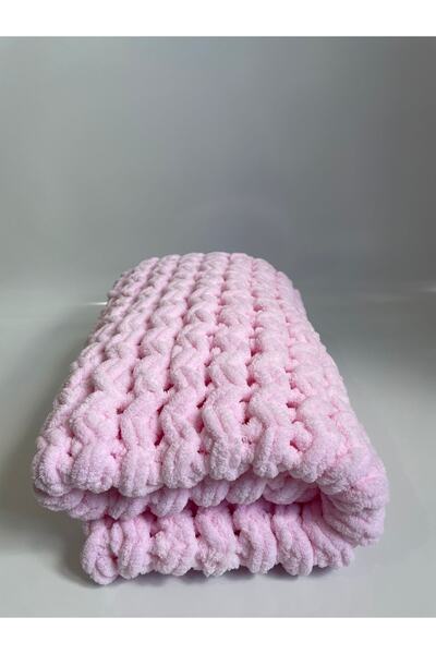 Alize Puffy Hand Knitted Baby Blanket