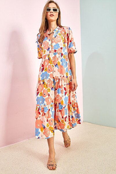 Bianco Lucci Rochie de damă cu 3 straturi cu modele multiple