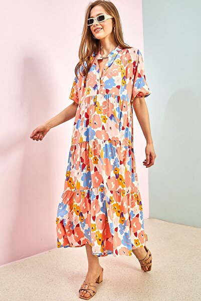 Bianco Lucci Rochie de damă cu 3 straturi cu modele multiple