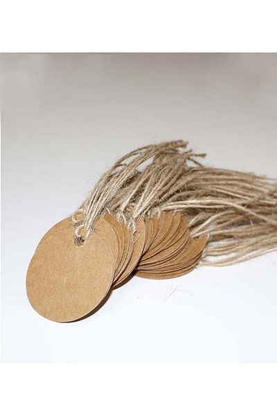 Vice Kraft Price / Gift Tag / 50 Pieces Tags with Jute (wicker) String (5 Cm)