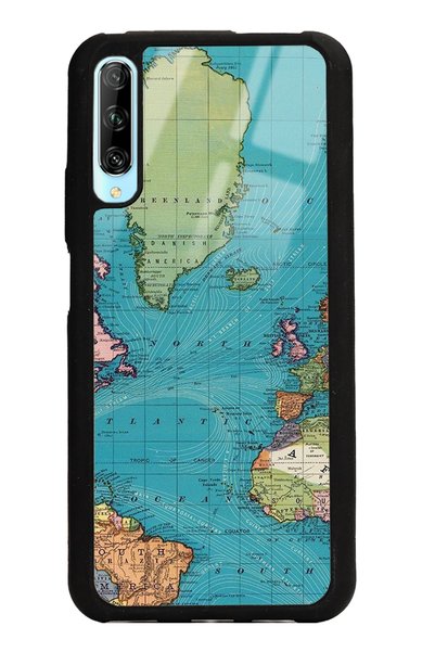 Spoyi Huawei P Smart Pro Atlantic Map Design Glossy Phone Case