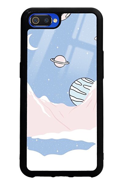 Spoyi Oppo Real Me C2 Pastel Mount Tasarımlı Glossy Telefon Kılıfı