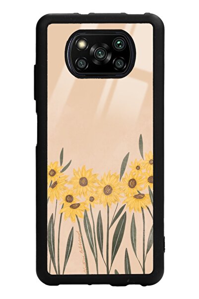 Spoyi Poco X3 Watercolor Sunflower Tasarımlı Glossy Telefon Kılıfı