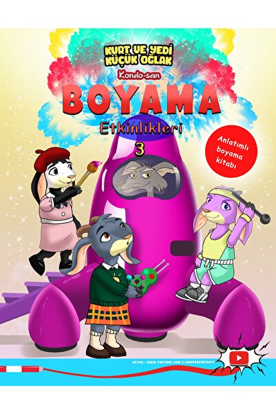 Kurt Ve Yedi Küçük Oğlak Boyama Etkinlikleri - 3 - Boyama Kitabı