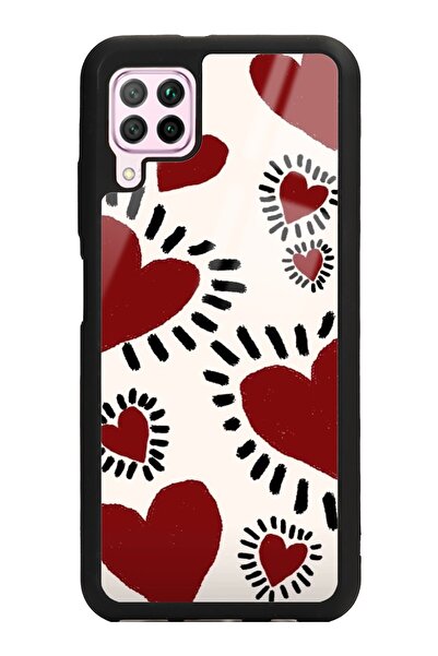 Spoyi Huawei P40 Lite Brush Heart Tasarımlı Glossy Telefon Kılıfı