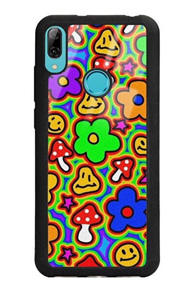 Spoyi حافظة هاتف هواوي Y6 (2019) بتصميم زهور نيون لامعة