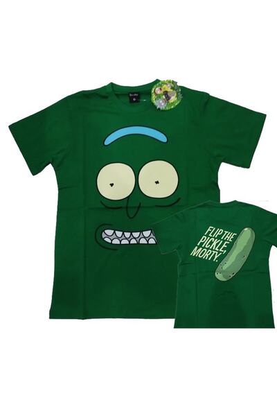 RICK AND MORTY Lisanslı Yeşil Tshirt
