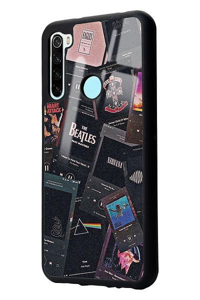 Spoyi حافظة هاتف لامعة بتصميم موسيقى ريترو لهاتف Xiaomi Redmi Note 8