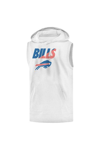 usateamfans Ανδρικό λευκό αμάνικο φούτερ Buffalo Bills