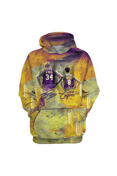 usateamfans Kobe Shaq 3D Oversize Hoodie - Суитшърт