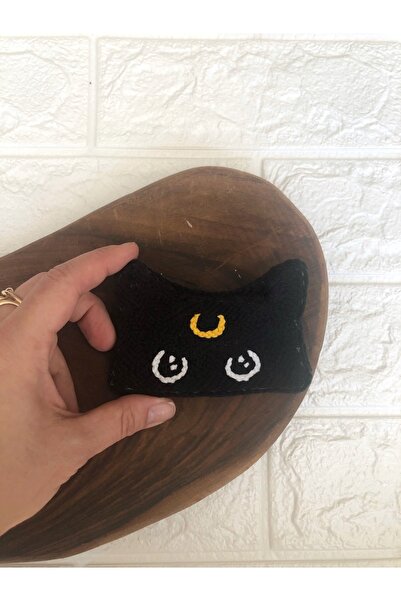 Volala Kids El Yapımı Punch Nakışı Moon Cat Otomatik Toka