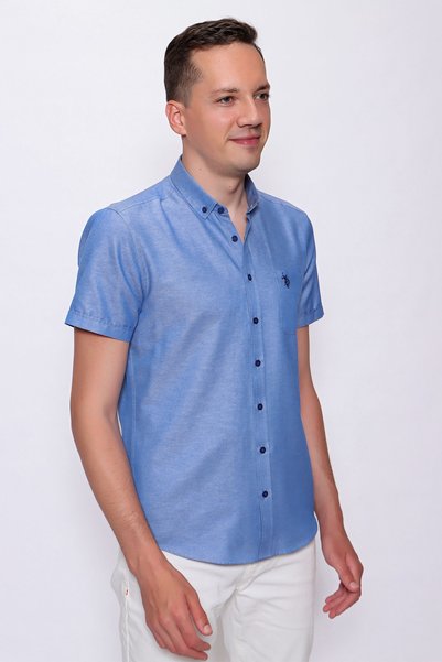 U.S. Polo Assn. Men's Short Sleeve Dark Blue I Regular Shirt
