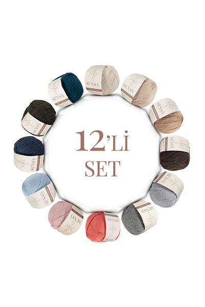 SENSY Set de 12 bucăți premium de 50 gr pentru amigurumi și ață de pumn din bumbac moale pentru bebeluși2