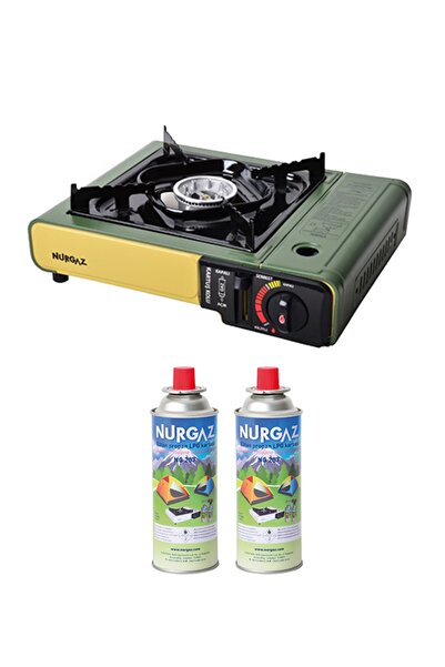 NURGAZ Tekli Portatif Ocak + 2 Adet 220 Gr Vidalı Kartuş